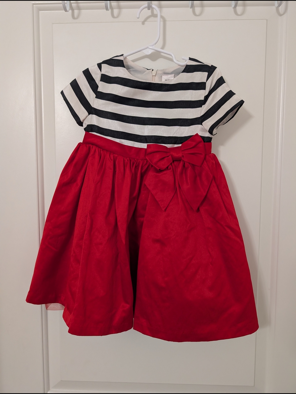 Olivia for Gymboree Red Holiday Party Dress Striped 3T Bow